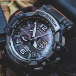 Close-up of a rugged G-Shock wristwatch showcasing design and functionality.